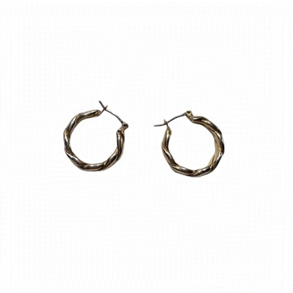 GOLD Twist Hoop Earrings.